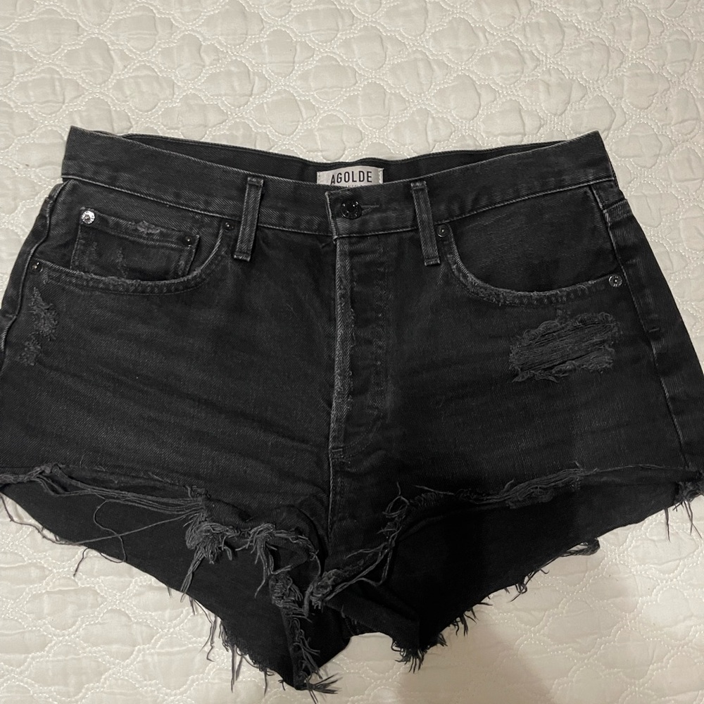 Agolde Black Jean Shorts